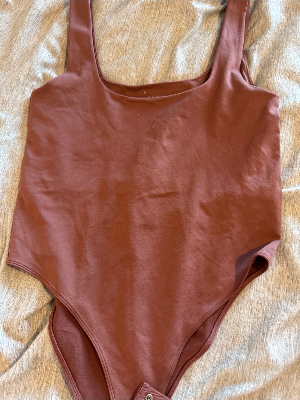 a new day Rust Brown Scoop-Neck Bodysuit with built-in shelf bra
